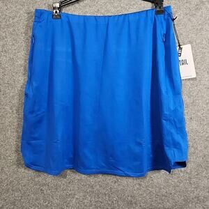 Tail White Label Womens Blue Pull On Skort 17" Zip Pockets Stretch Size M NEW